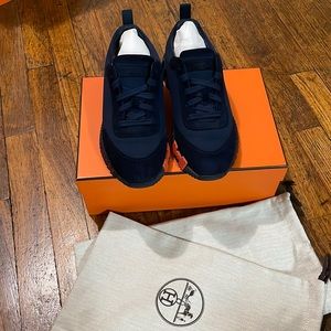 Hermes Bouncing Sneakers Marine and Orange Size 38.5